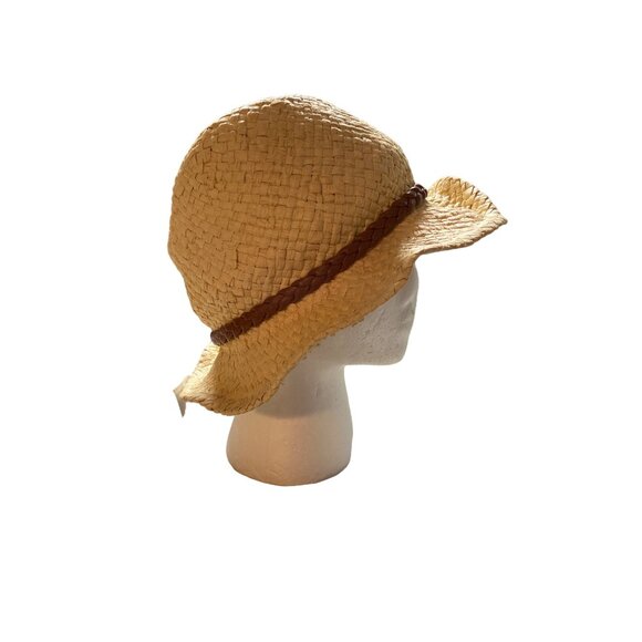 Mens Straw Fedora Hat Braided Faux Leather Band Natural Woven Beach Western - Picture 2 of 10